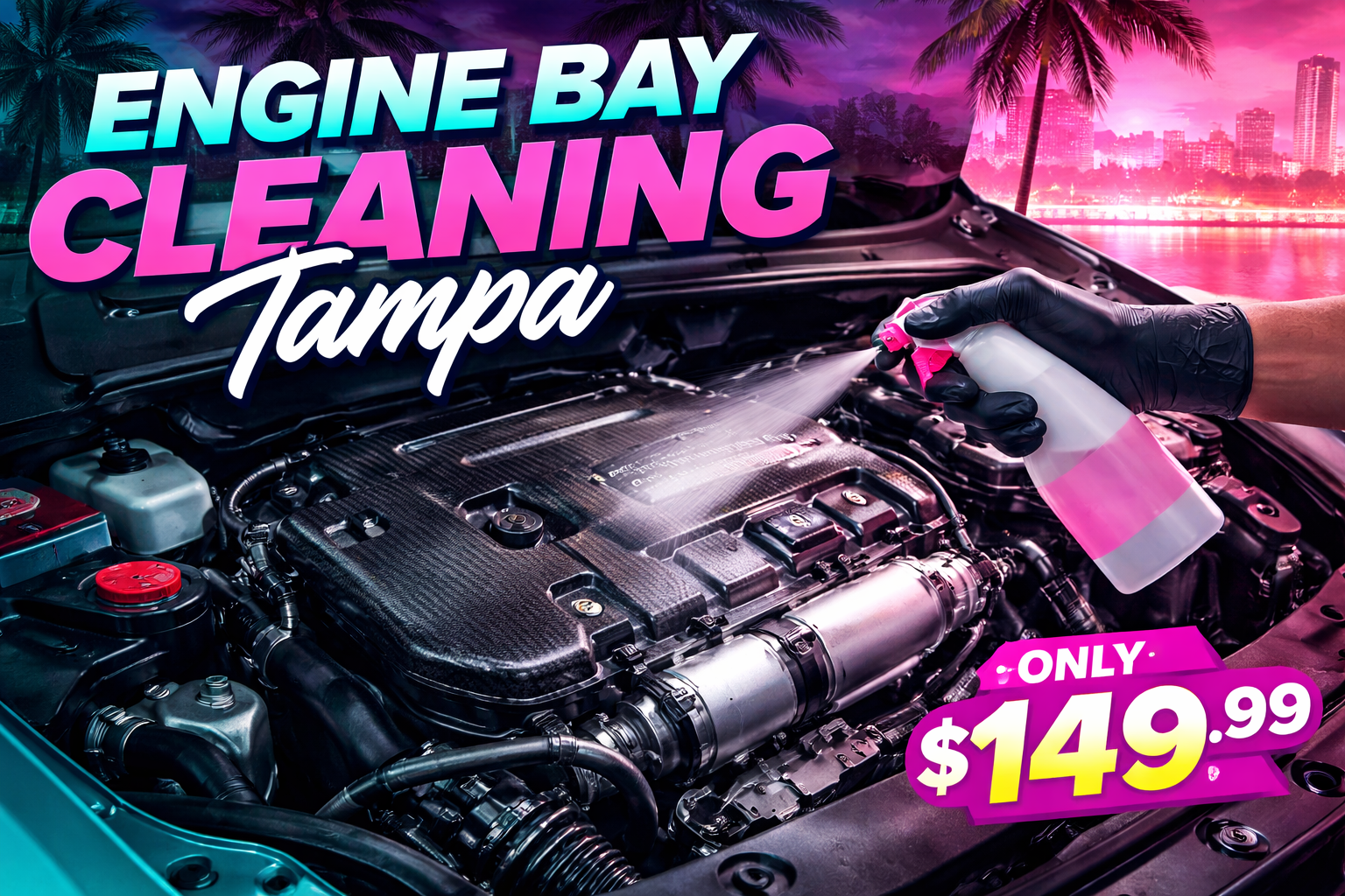 alt="engine bay cleaning tampa mobile engine bay detailing service tampa fl"